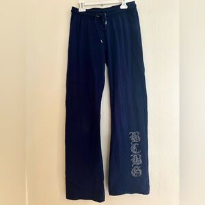 Vintage Y2k BCBG Rhinestone Lounge Sweat Pants Womens S Bedazzled track pants